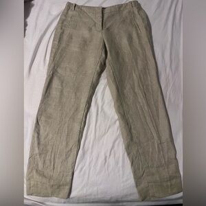 Zara 100% Linen Beige Women's Trousers Size 6